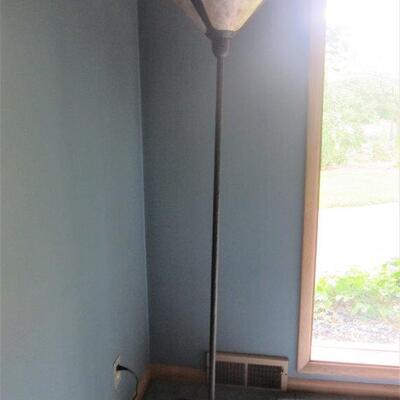 Torchiere uplight floor lamp trio with Mica shades