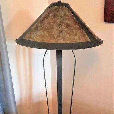 Torchiere uplight floor lamp trio with Mica shades