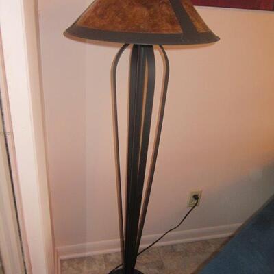 Torchiere uplight floor lamp trio with Mica shades