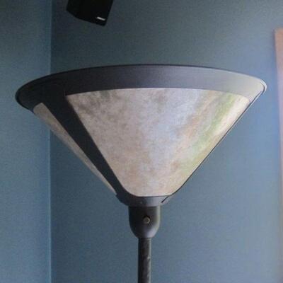 Torchiere uplight floor lamp trio with Mica shades