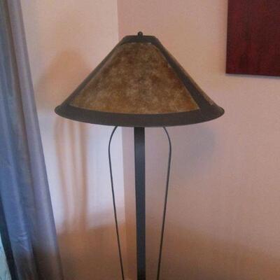 Torchiere uplight floor lamp trio with Mica shades
