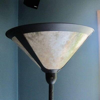 Torchiere uplight floor lamp trio with Mica shades