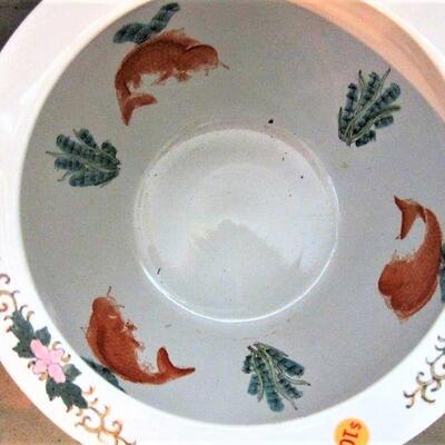 Decorative Outdoor planter, floral and Koi fish pattern