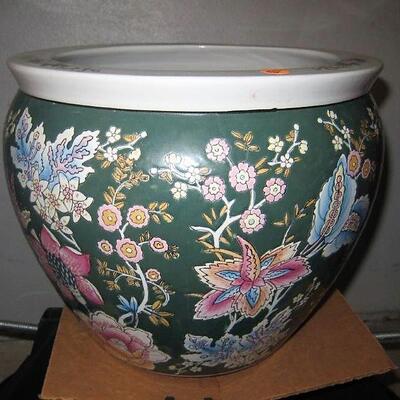 Decorative Outdoor planter, floral and Koi fish pattern