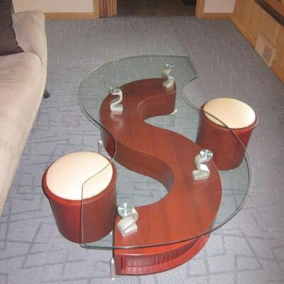 Retro 'S' shaped coffee table