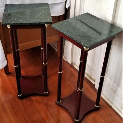 Lot #85  Pair of Contemporary Decorator Marble Top Tables