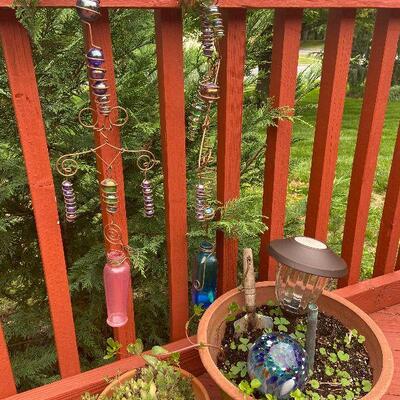 D5:  Hanging Copper Yard Art and Plants