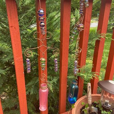 D5:  Hanging Copper Yard Art and Plants