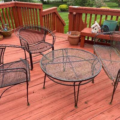 D6:  Vintage Black Metal Patio Set