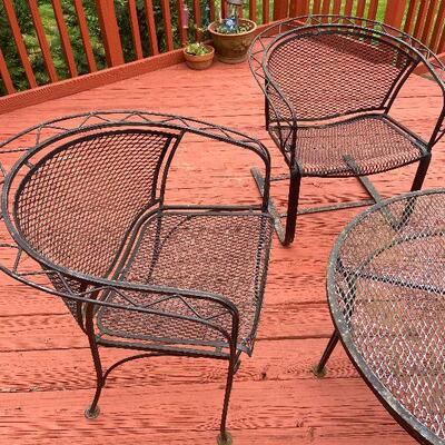 D6:  Vintage Black Metal Patio Set