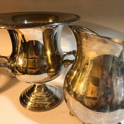 CL46:  Silver-plate Pitcher & Ice Bucket