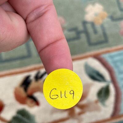 G119: Green Bird Print Rug