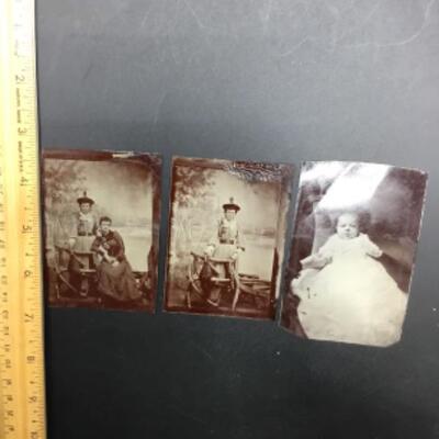 Three (3) Tin Type Photograph Pictures