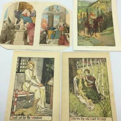 Four Vintage Book Plates Lithographs Albert Sterner