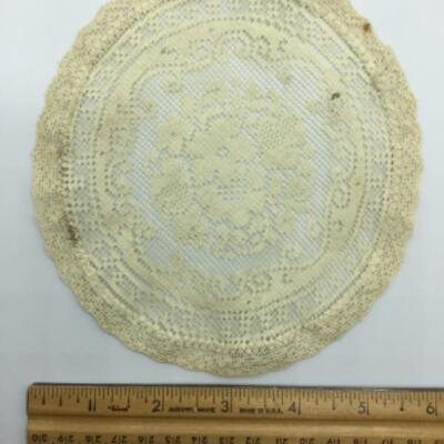 Vintage Apple Dish Towel, Doily & 2 Wine Coasters Lot
