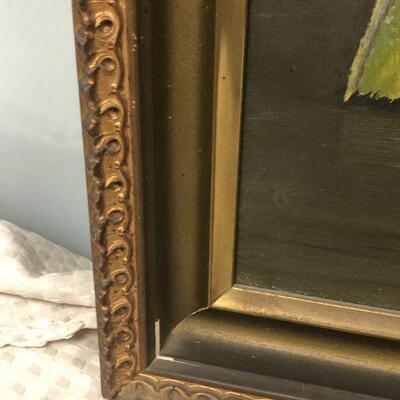 Vintage Framed Painting of Cantaloupe