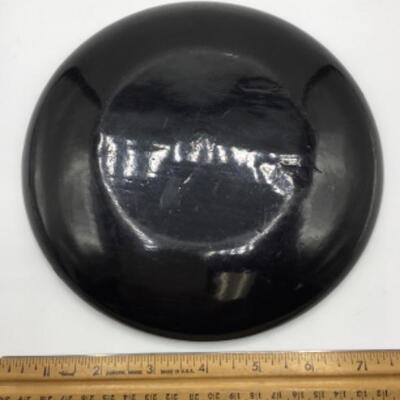 Black Lacquer Wooden Enamel Plate Hand Painted