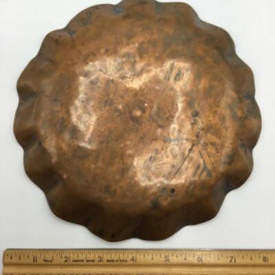 Copper Scalloped-edge Decorative Plate