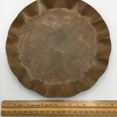 Copper Scalloped-edge Decorative Plate
