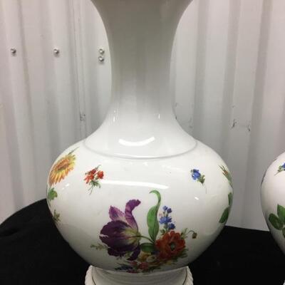 Pair of German Porcelain Vases Bayreuther WALDASSEN 13â€