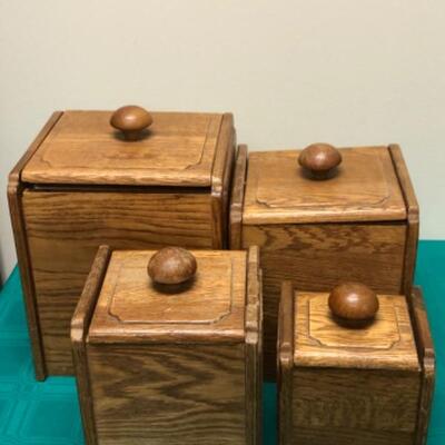 Wooden containers canisters  
