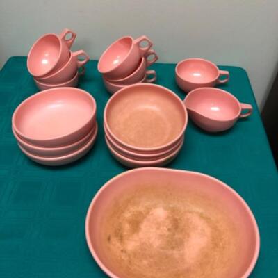 Vintage Pink Harmony House "Catalina" Melmac Dish Set
