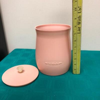 Vintage Pink Plastic Plas-Tex Sugar Canister 
