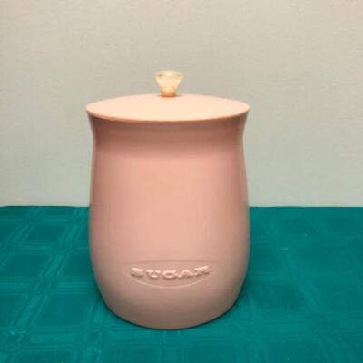 Vintage Pink Plastic Plas-Tex Sugar Canister 