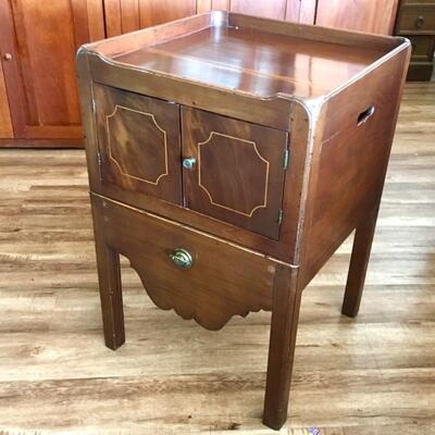 Antique Wood Commode Chamber Pot NightStand Bedside End Table Potty Chair Cabinet 21â€ x 21â€ x 31â€