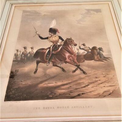 Lot #110 Set of Four FABULOUS Antique Framed Prints - British Army Costume