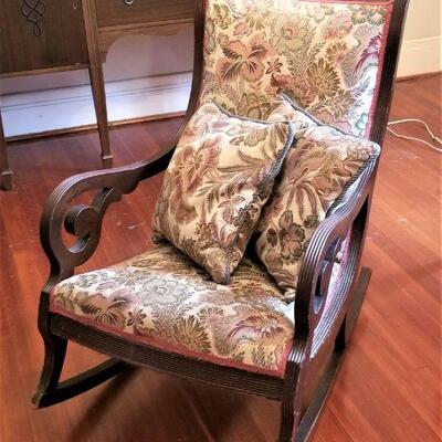 Lot #113  Antique Lincoln Rocker  - good condition