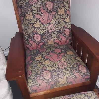 Cherry Stickley Rocking Chair and Ottoman 
