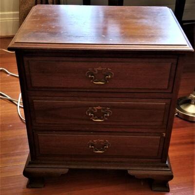 Lot #124  Nightstand/Side Table with Three Drawers