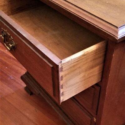 Lot #124  Nightstand/Side Table with Three Drawers