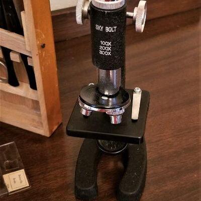 Lot #126  Student Microscope in Wooden Box