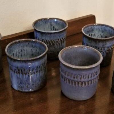 Lot #129  Set of Six Teague Art Pottery Tumblers