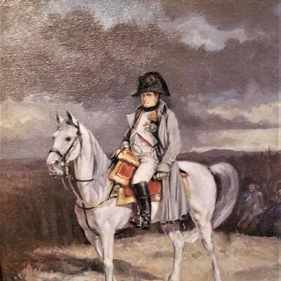 Lot #136  Very nice Original Oil on Canvas Portrait of Napoleon on Horseback
