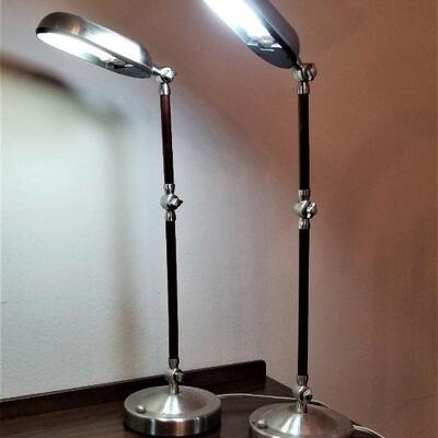 Lot #138  Pair of Adjustable Table Lamps - heavy