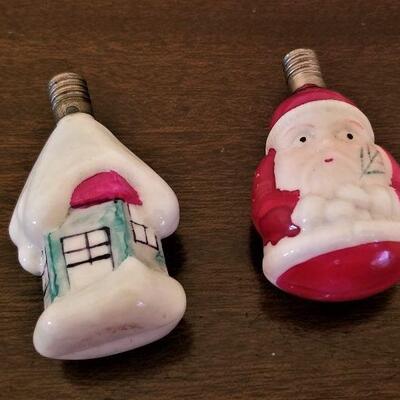 Lot #143  Two Vintage Christmas Figural Lights - SANTA