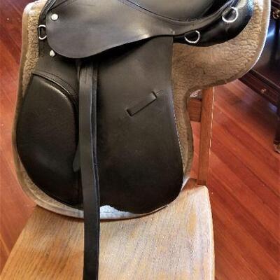 Lot #150 English Black Leather Riding Saddle - Gently used condition