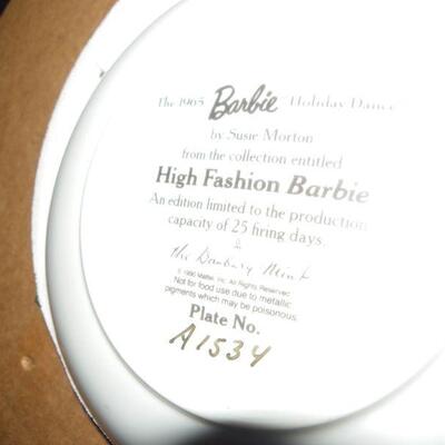 " Hi Barbie Holiday Dance , Danbury Mint Plate".