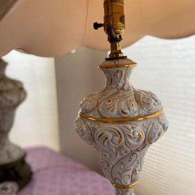 Pair of vintage porcelain lamps 