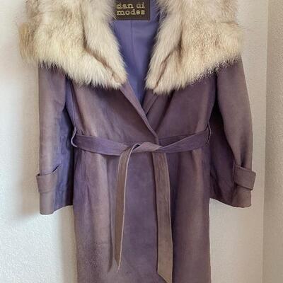 Dan di modes vintage suede and fur coat 