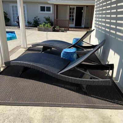 ABBYSON PALERMO OUTDOOR BLACK WICKER CHAISE LOUNGE SET OF 2