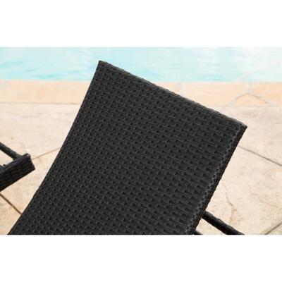 ABBYSON PALERMO OUTDOOR BLACK WICKER CHAISE LOUNGE SET OF 2