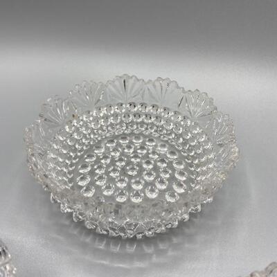 Set of 3 Cut Crystal Glass Relish Condiment Bowls
