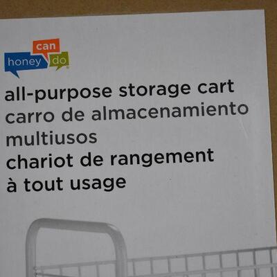Honey Can Do 3-Tier Rolling Cart for Laundry Items, White - New