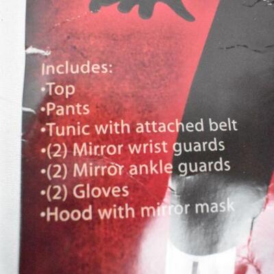 Silver Mirror Ninja Kids Costume, Complete. Damaged packaging. Small (4-6) - New