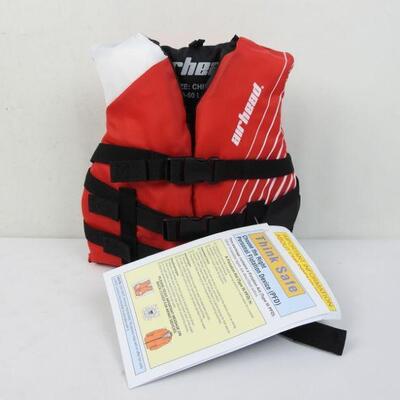 Airhead Ramp Childrens 30-50 Lb Boating Tubing Red Life Vest Jacket - New