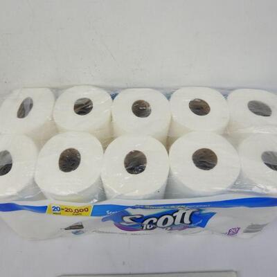 Scott 1000 Toilet Paper, 20 Rolls, 20,000 Sheets - New